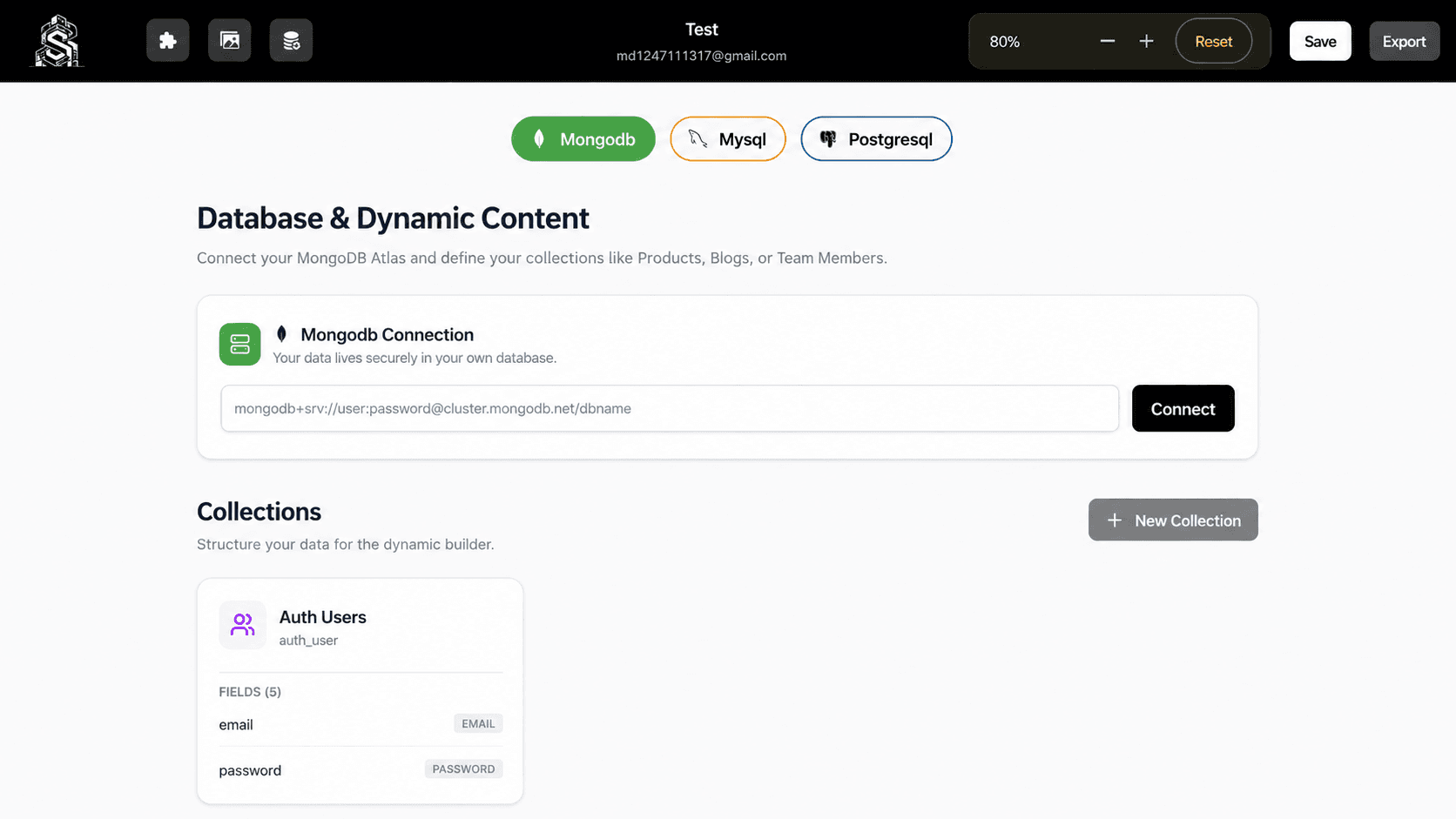 Sable Build database and dynamic content manager